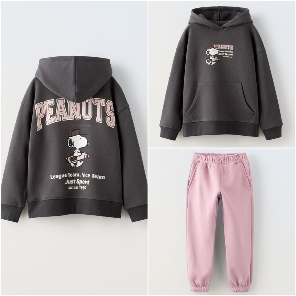 Pembe Antrasit Snoppy Peanust Takım