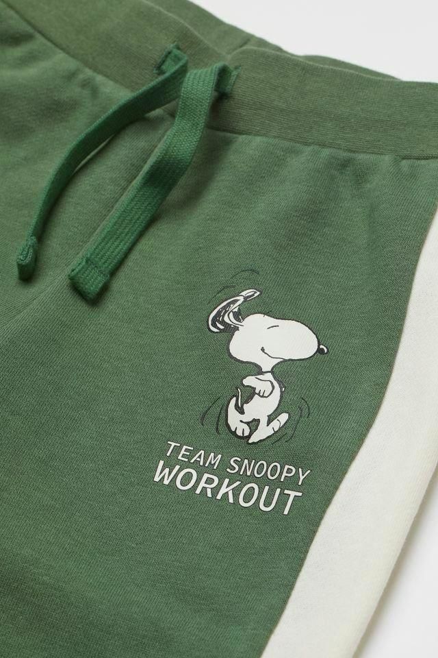 Ekru Yeşil Bloklu Snoopy Takım