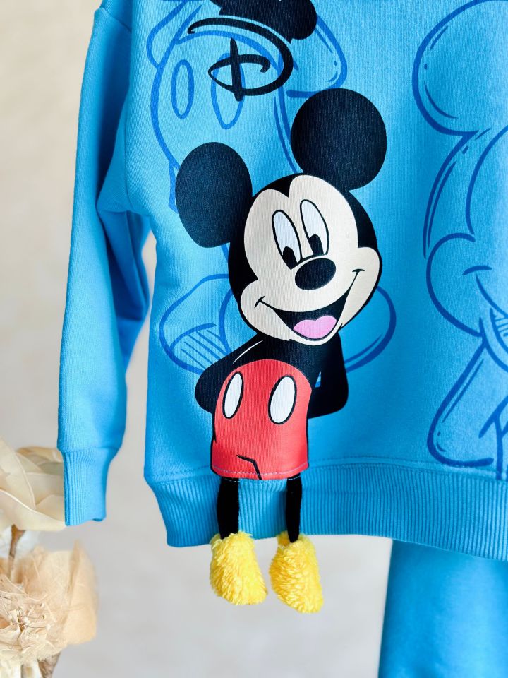 Mavi Mickey Mouse 3 Boyutlu Sallanan Bacak Detaylı Takım