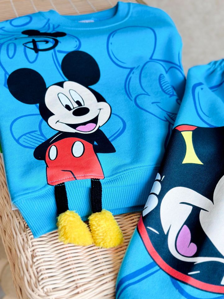 Mavi Mickey Mouse 3 Boyutlu Sallanan Bacak Detaylı Takım