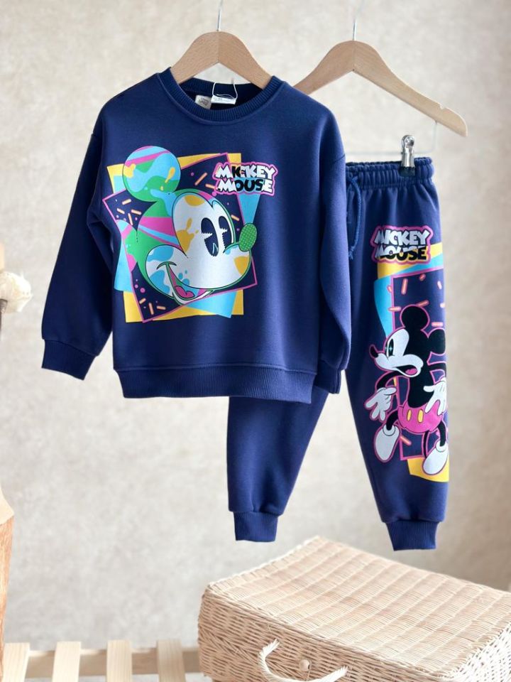 Lacivert Mickey Mouse Renkli Takım