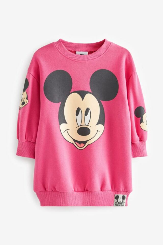 Pembe Minnie Mouse Baskılı Elbise