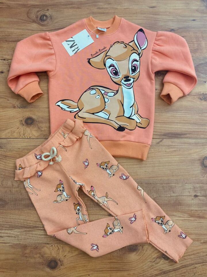 Bambi Baskılı Taytlı Takım