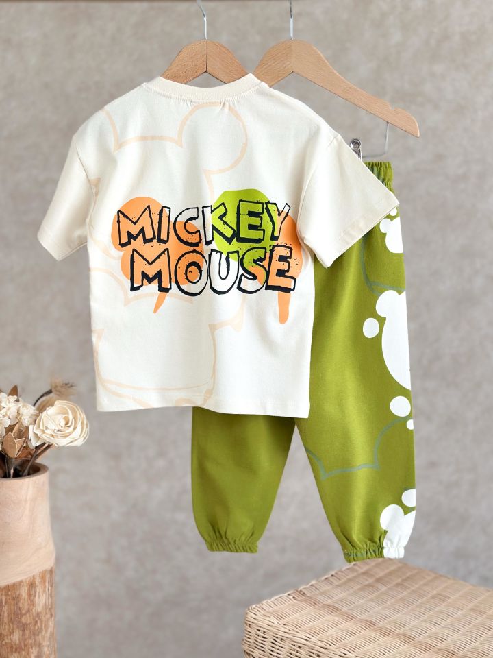 Yeşil Mickey Mouse Dondurma Detaylı Baharlık Takım
