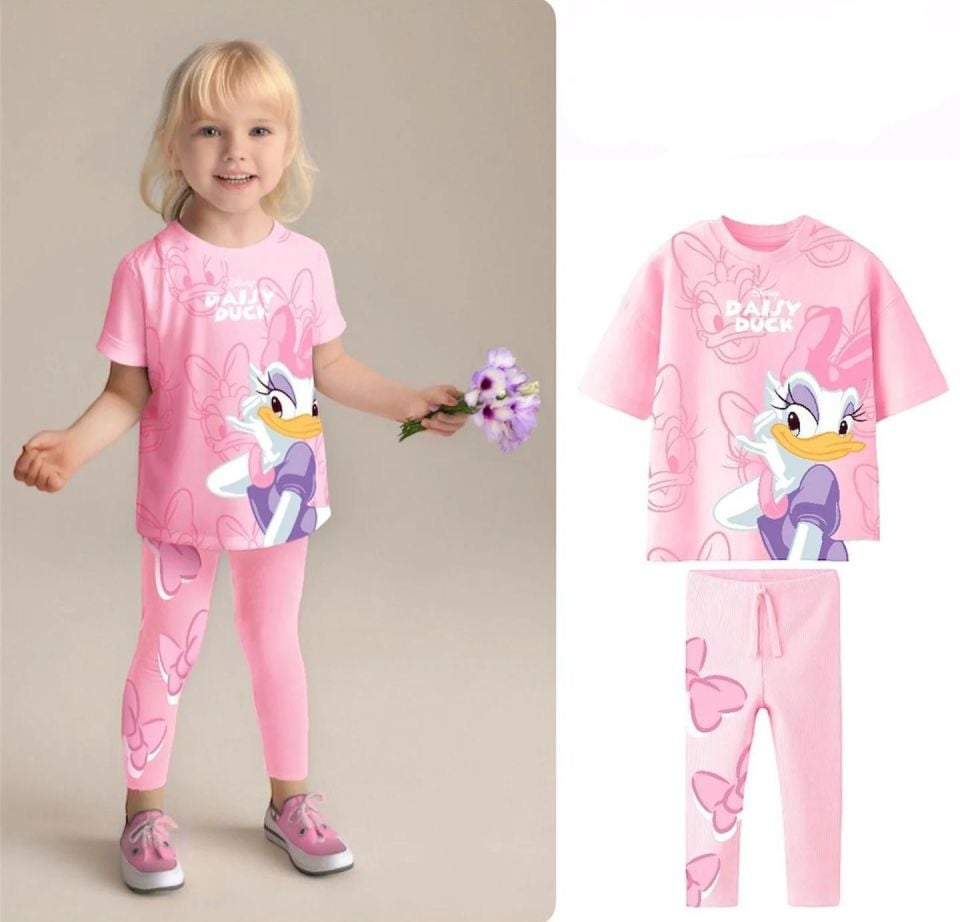 Pembe Daisy Duck Kurdele Baskılı Baharlık Takım