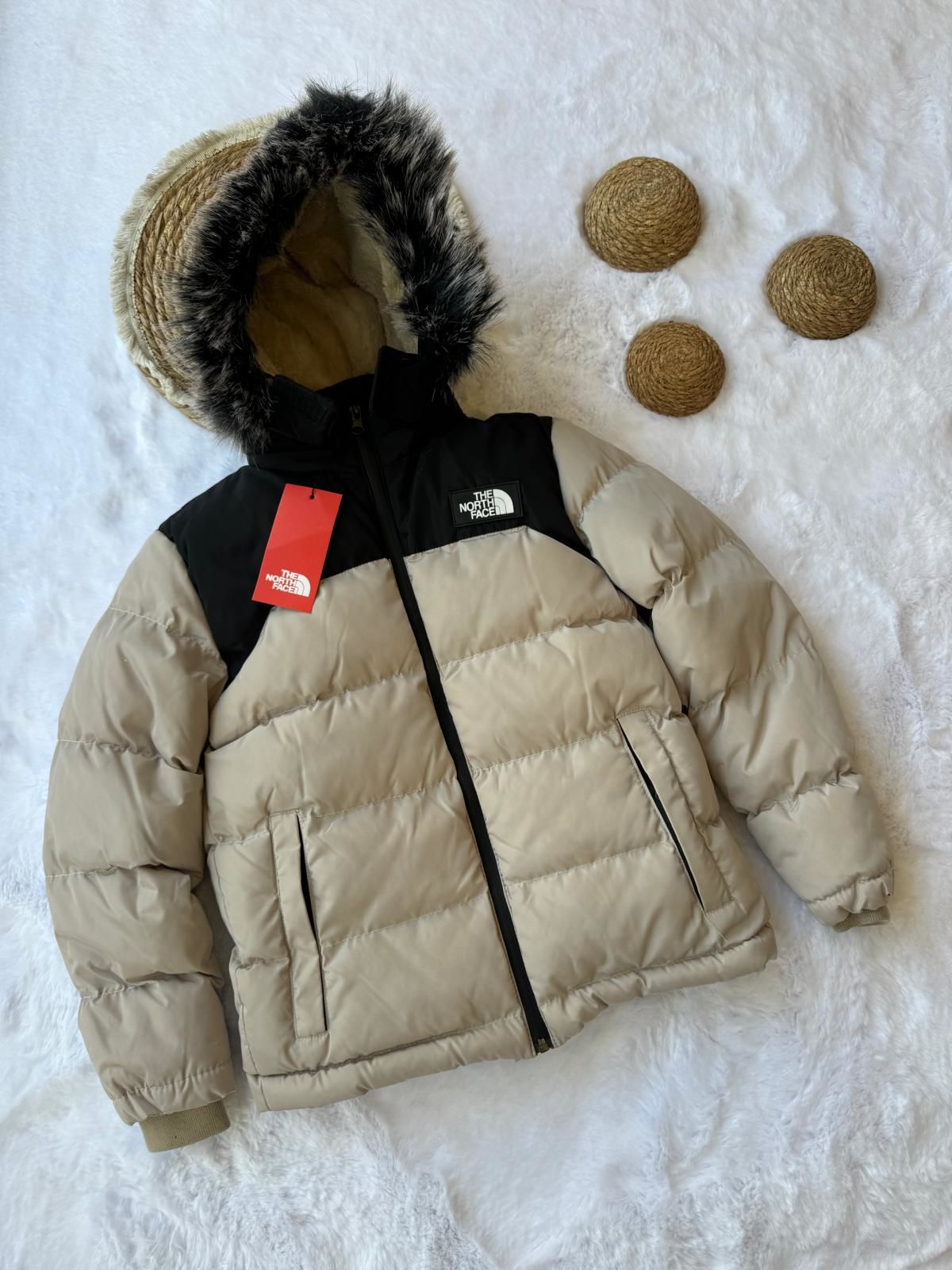 Bej İçi Dolgulu Şişme Mont