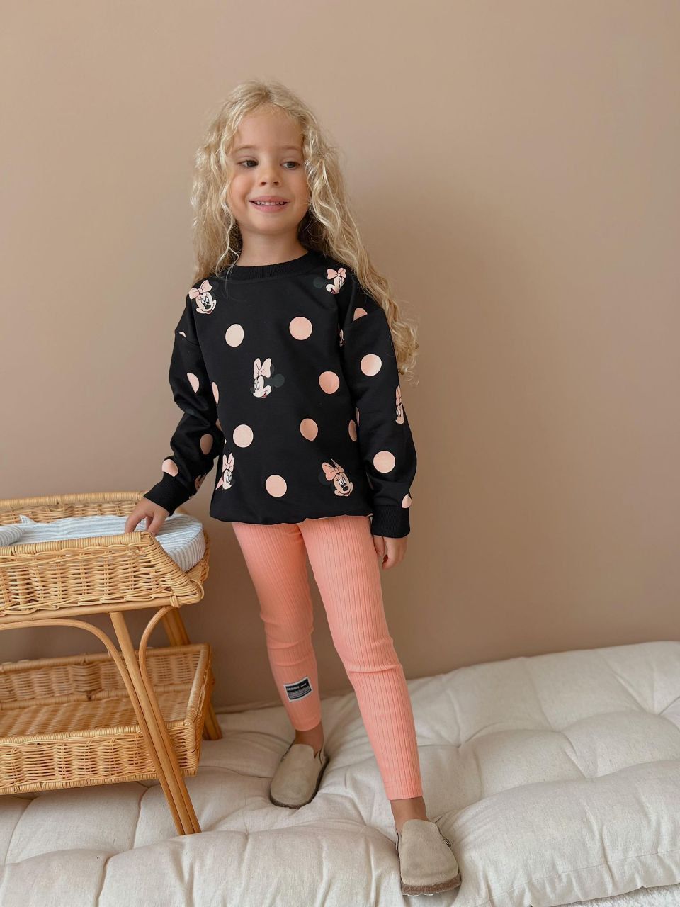Minnie Mouse Siyah Somon Uzun Taytlı Takım