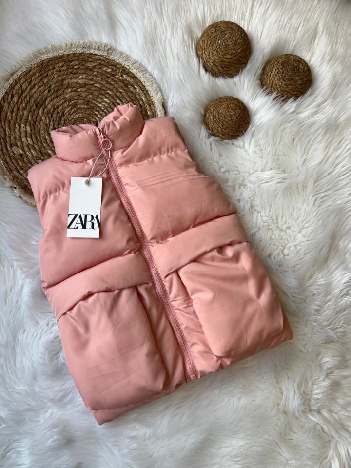 Pembe Ön Cep Detaylı Şişme Yelek