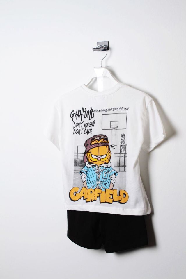 Siyah Beyaz Garfield Yazlık Takım