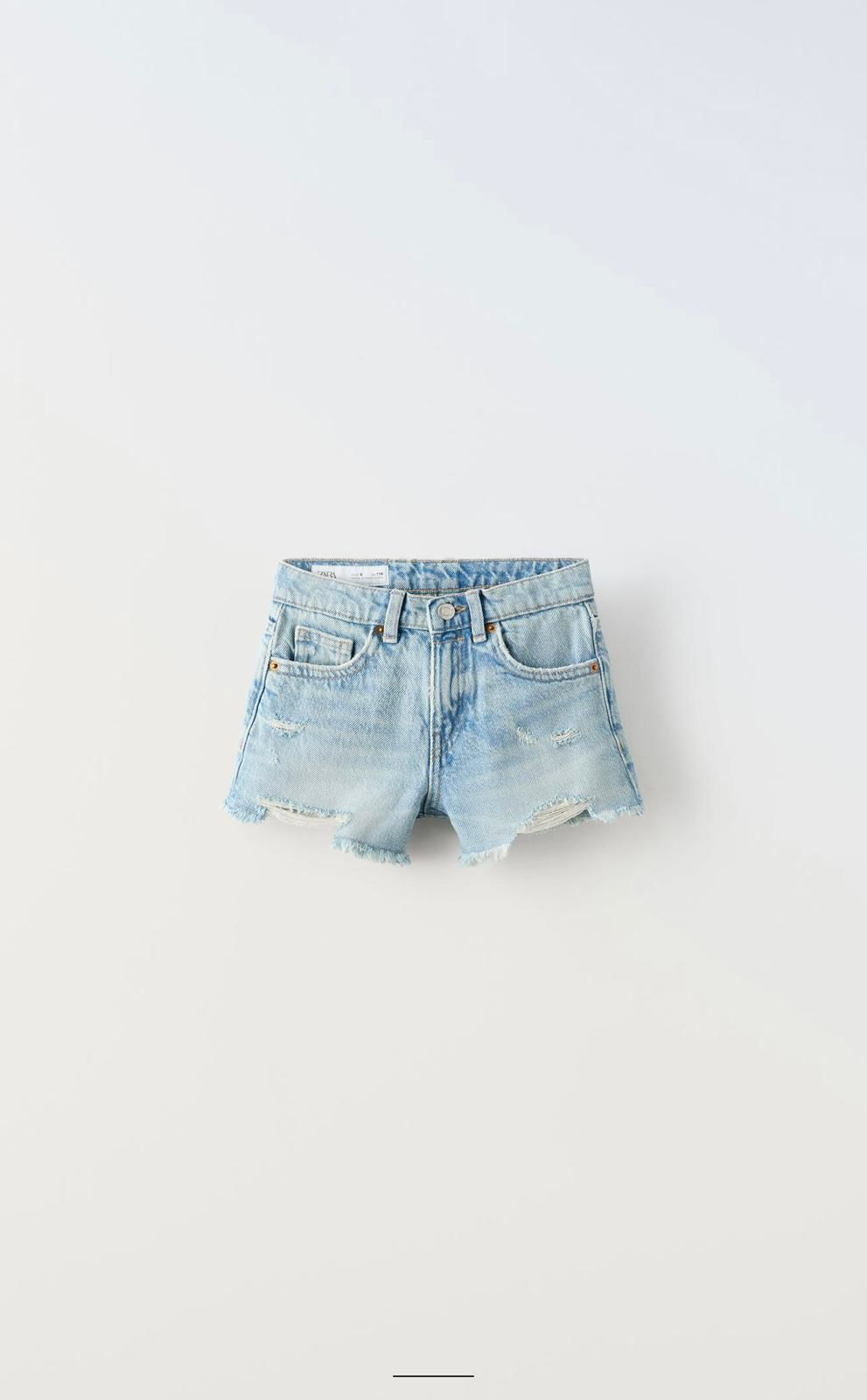 Yırtık Denim Mavi Şort