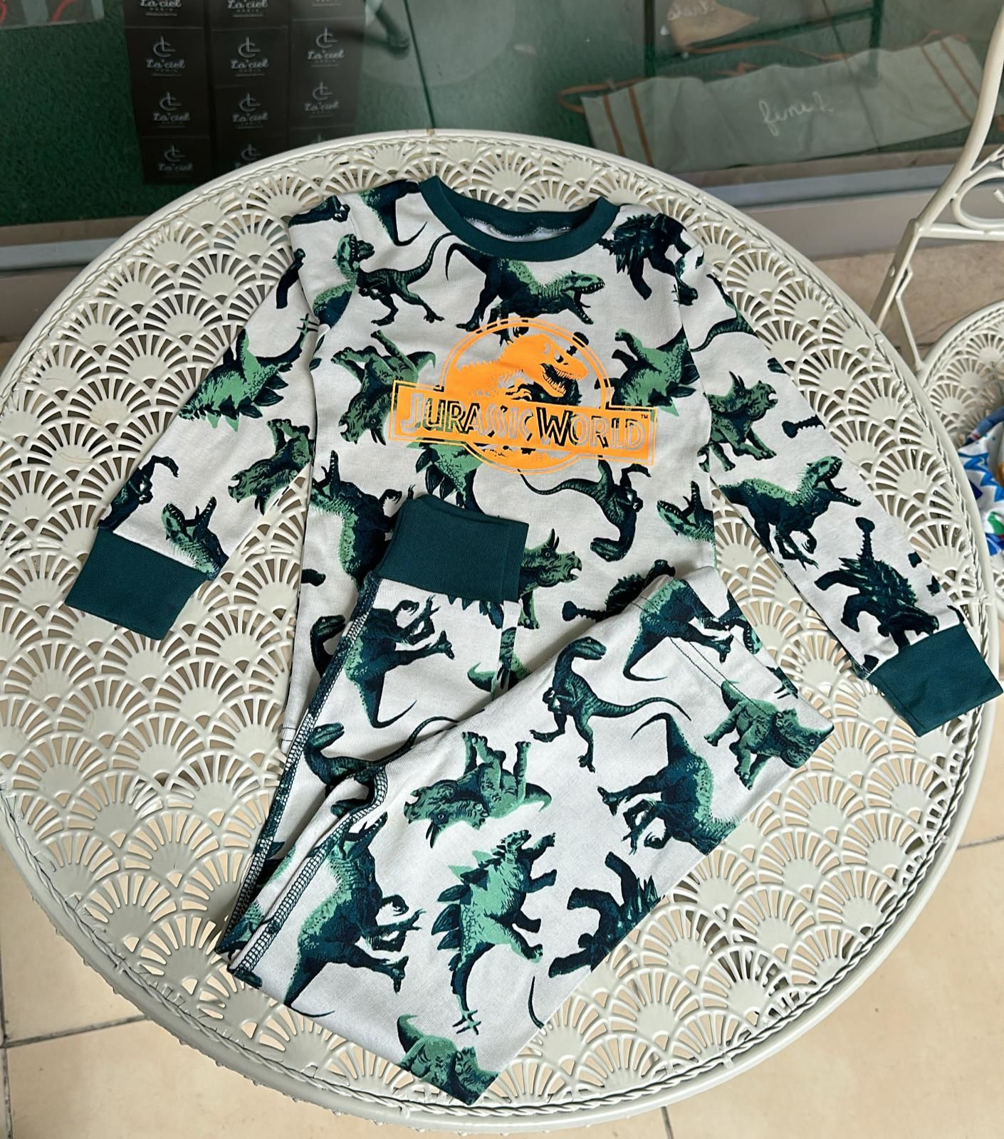 Yeşil Dinazorlu Pijama Takımı