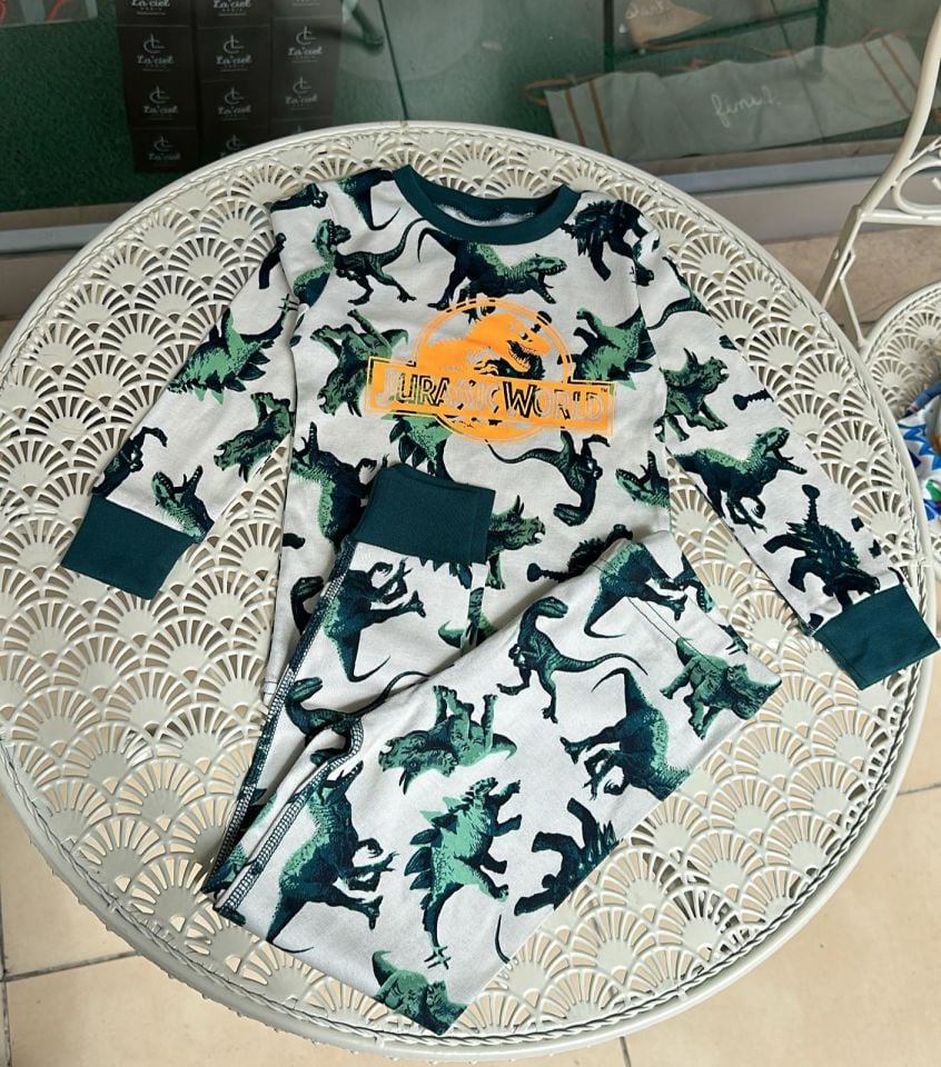 Yeşil Dinazorlu Pijama Takımı