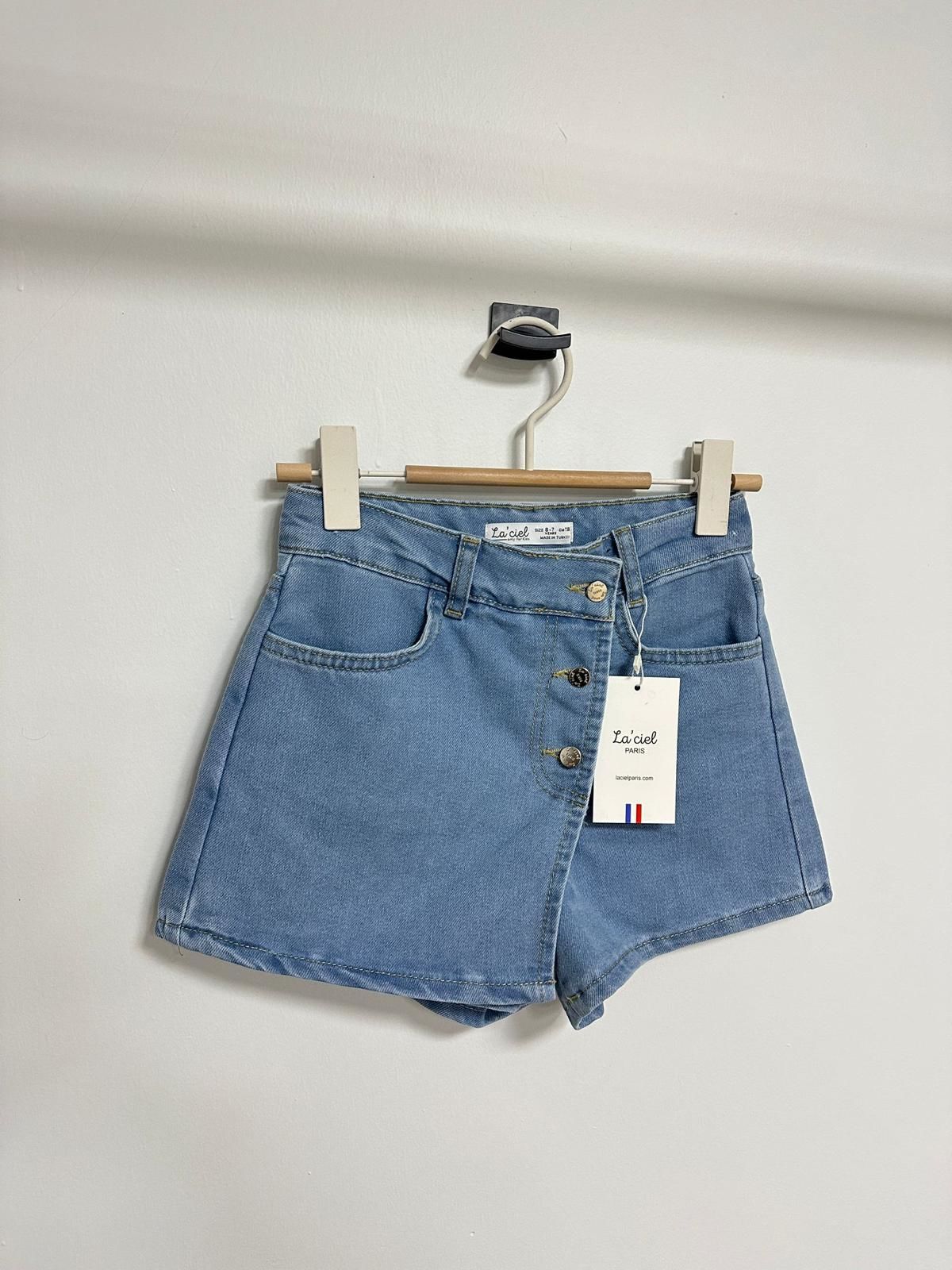 La'ciel Paris Mavi Denim Şort Etek