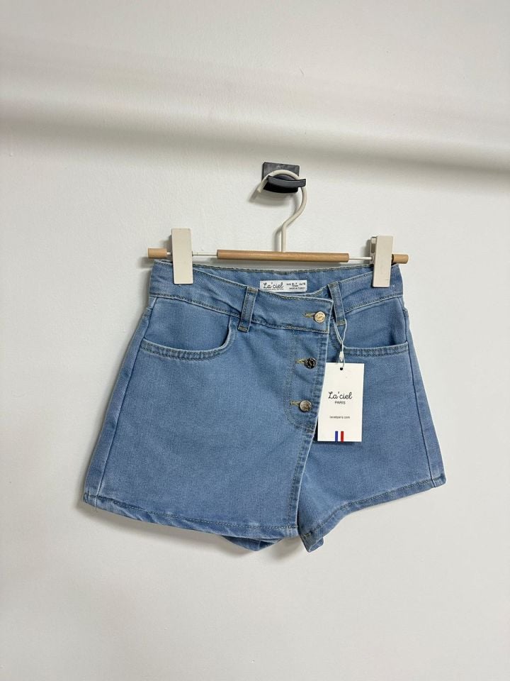 La'ciel Paris Mavi Denim Şort Etek
