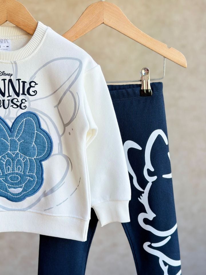 Minnie Mouse Nakış İşlemeli Taytlı Takım
