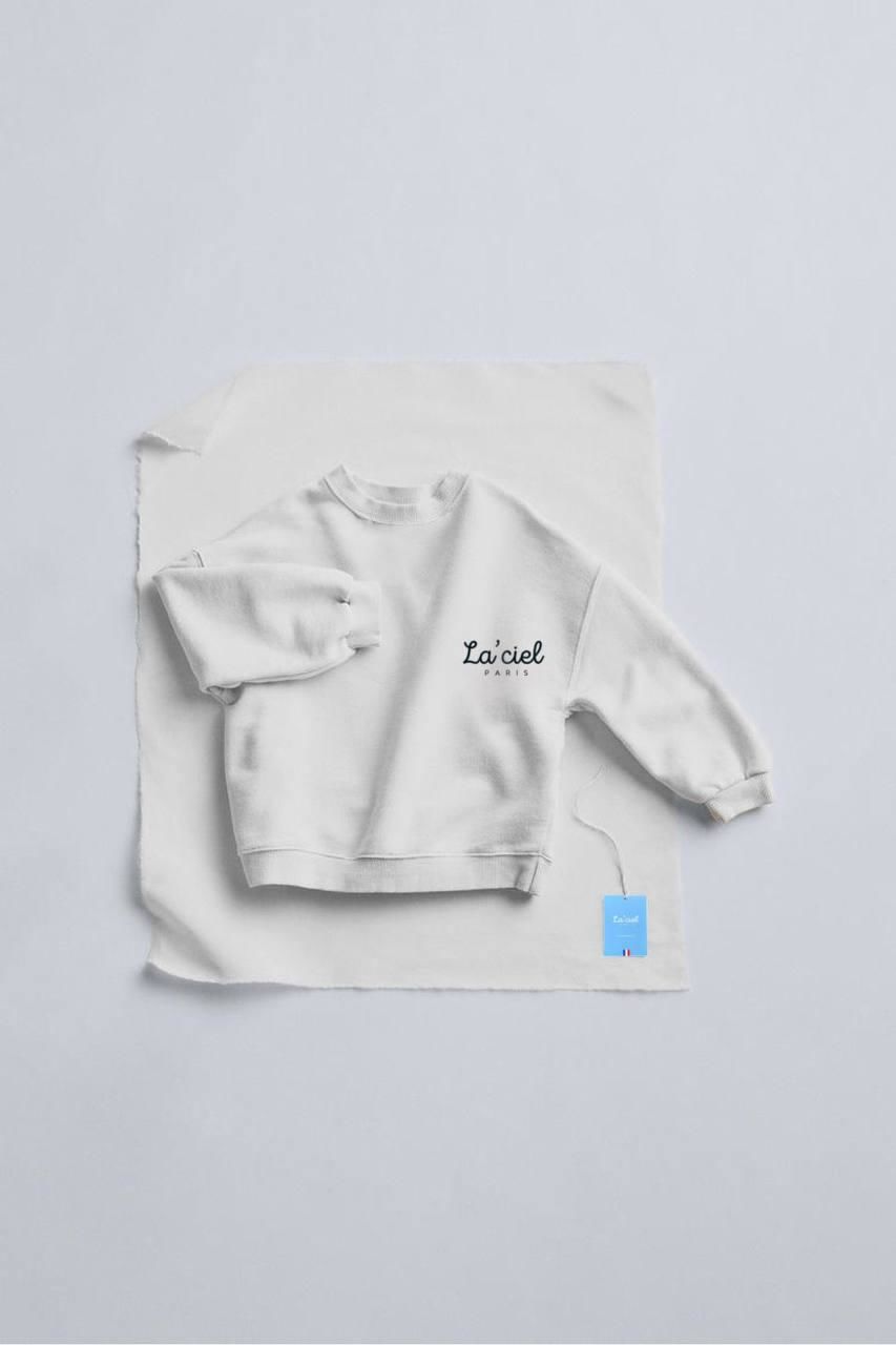 La'ciel Paris Beyaz Basic Sweatshirt