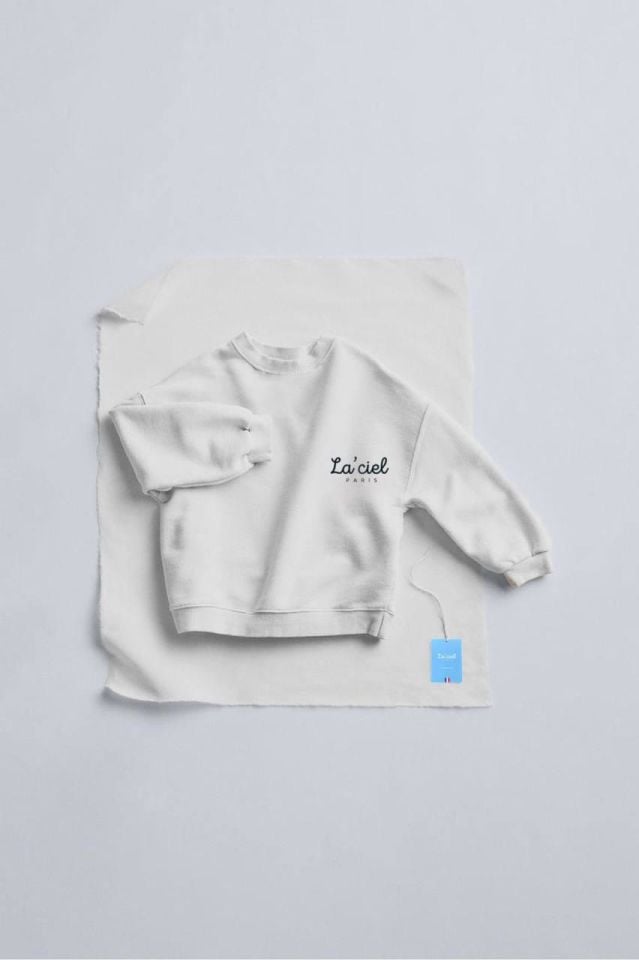 La'ciel Paris Beyaz Basic Sweatshirt