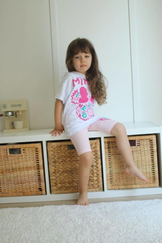 Açık Pembe Minnie Mouse Taytlı Takım