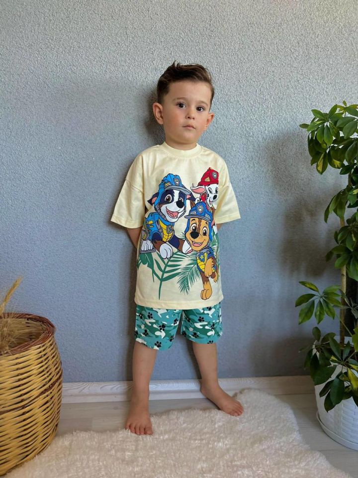 Paw Patrol Yeşil Şortlu Takım