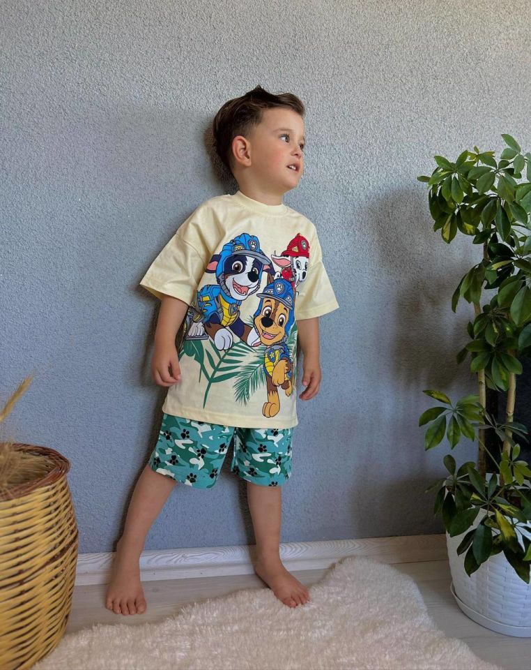 Paw Patrol Yeşil Şortlu Takım