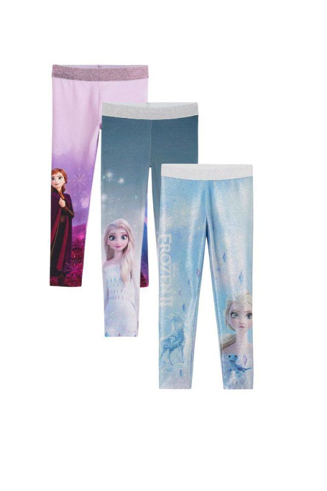 Lila Elsa & Anna Baskılı Tayt