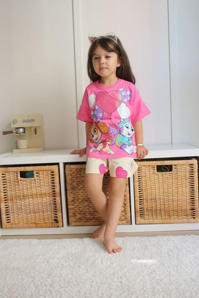 Paw Patrol Pembe Kalpli Şortlu Takım