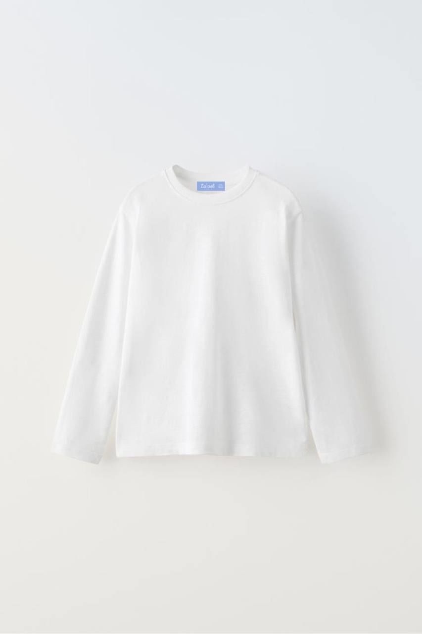 La’ciel Paris %100 Pamuk Basic Uzun Kollu Beyaz Tshirt