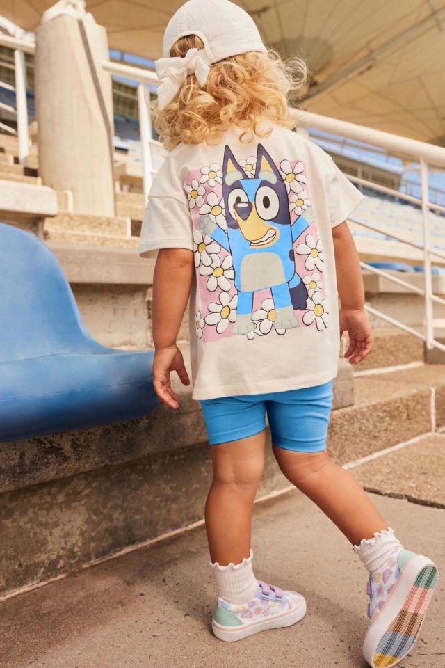 Bluey Mavi Kabartma Baskılı Taytlı Takım
