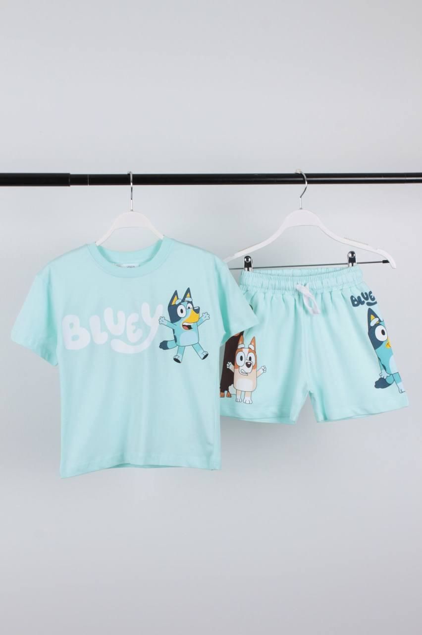 Turkuaz Bluey Şortlu Takım