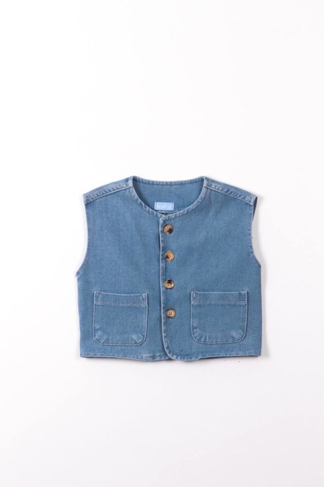 La'ciel Paris Unisex Mavi Kot Yelek