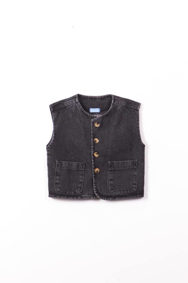La'ciel Paris Unisex Siyah Kot Yelek