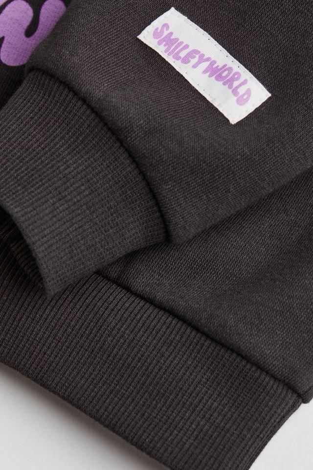 Siyah Papatya Pul İşlemeli Şardonlu Sweatshirt