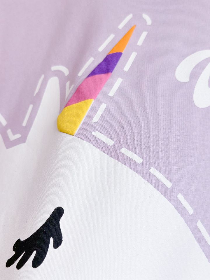 Unicorn Baskılı 3 Boyutlu Lila Baharlık Takım