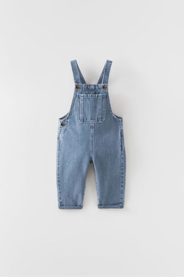 Unisex Mavi Kot Salopet