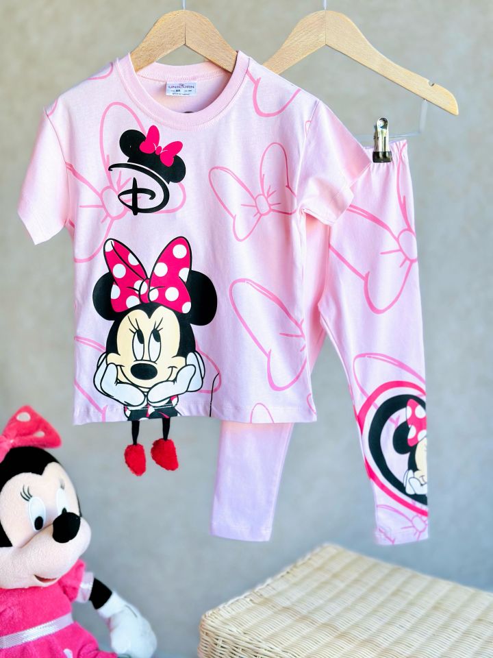 Pembe Minnie Mouse Sallanan Bacak Detaylı 3 Boyutlu Baharlık Takım
