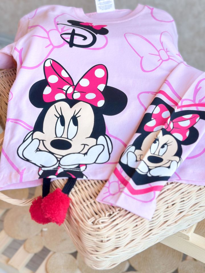 Pembe Minnie Mouse Sallanan Bacak Detaylı 3 Boyutlu Baharlık Takım